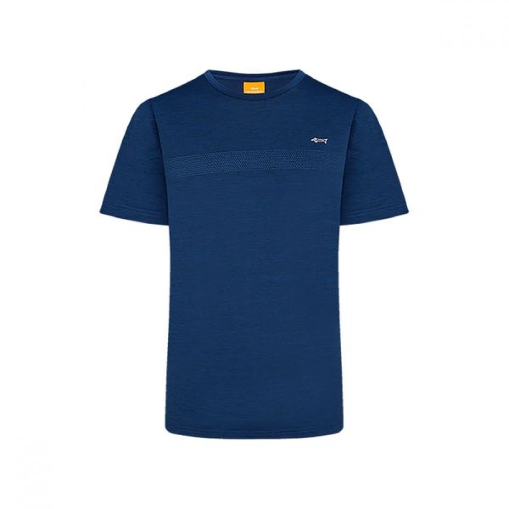 [ルイカステル] メンズボーダートーンオントーンドットプリントラウンドTシャツ