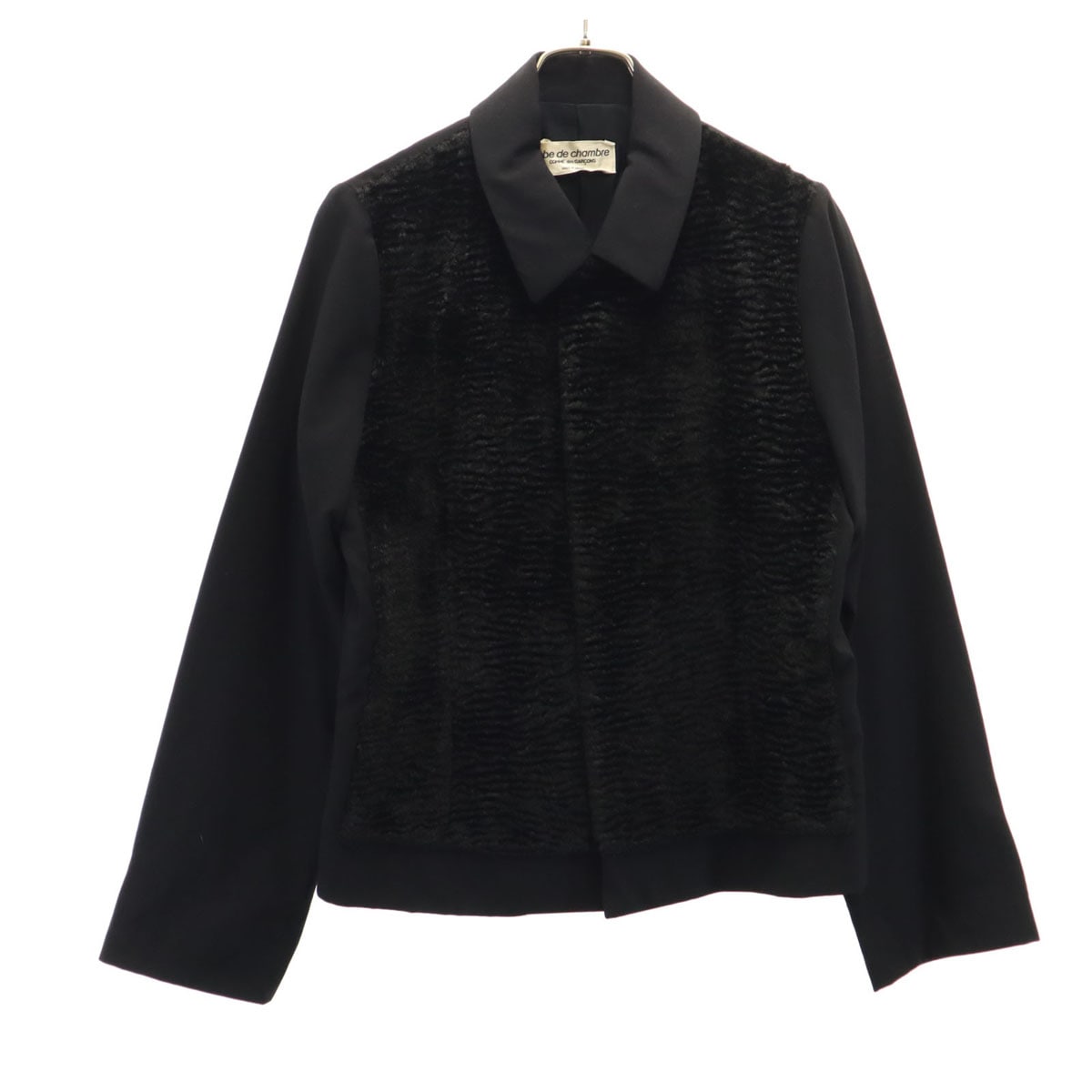 robe de chambre COMME des GARCONS ローブドシャンブルコムデギャルソン 90s 1997年 オールド フェイクファー切替 ジャケット ブラック レディース 古着