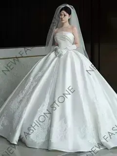 胸を覆うウェディングドレス2024新型高級感のあるフランスの小柄なドレス-50