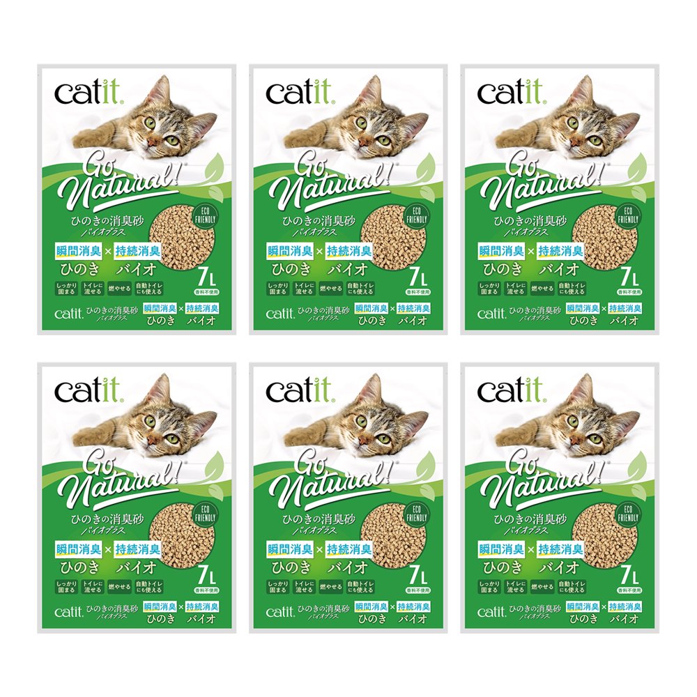 猫砂　Ｃａｔｉｔ　ひのきの消臭砂バイオプラス　７ＬX６　ＣＲＣ30―14―30―20―00