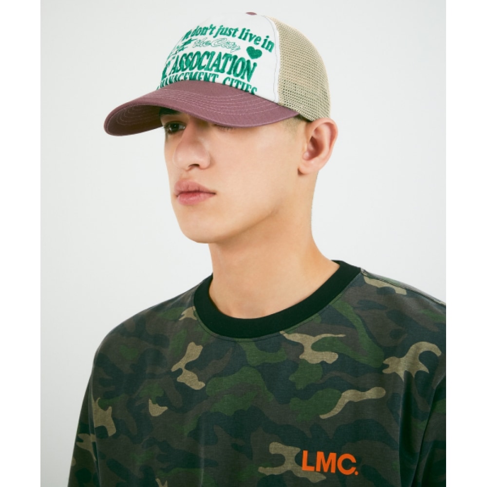 LMC ザ・シティメッシュ 5パネルキャップダークピンク