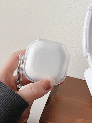 耐衝撃 無地 フラワー 透明 保護ケース カラビナ付き Galaxy Buds Pro/Buds FE /Buds Live /Buds 2 ワイヤレスBluetoothイヤホン用 春 イースターギフ