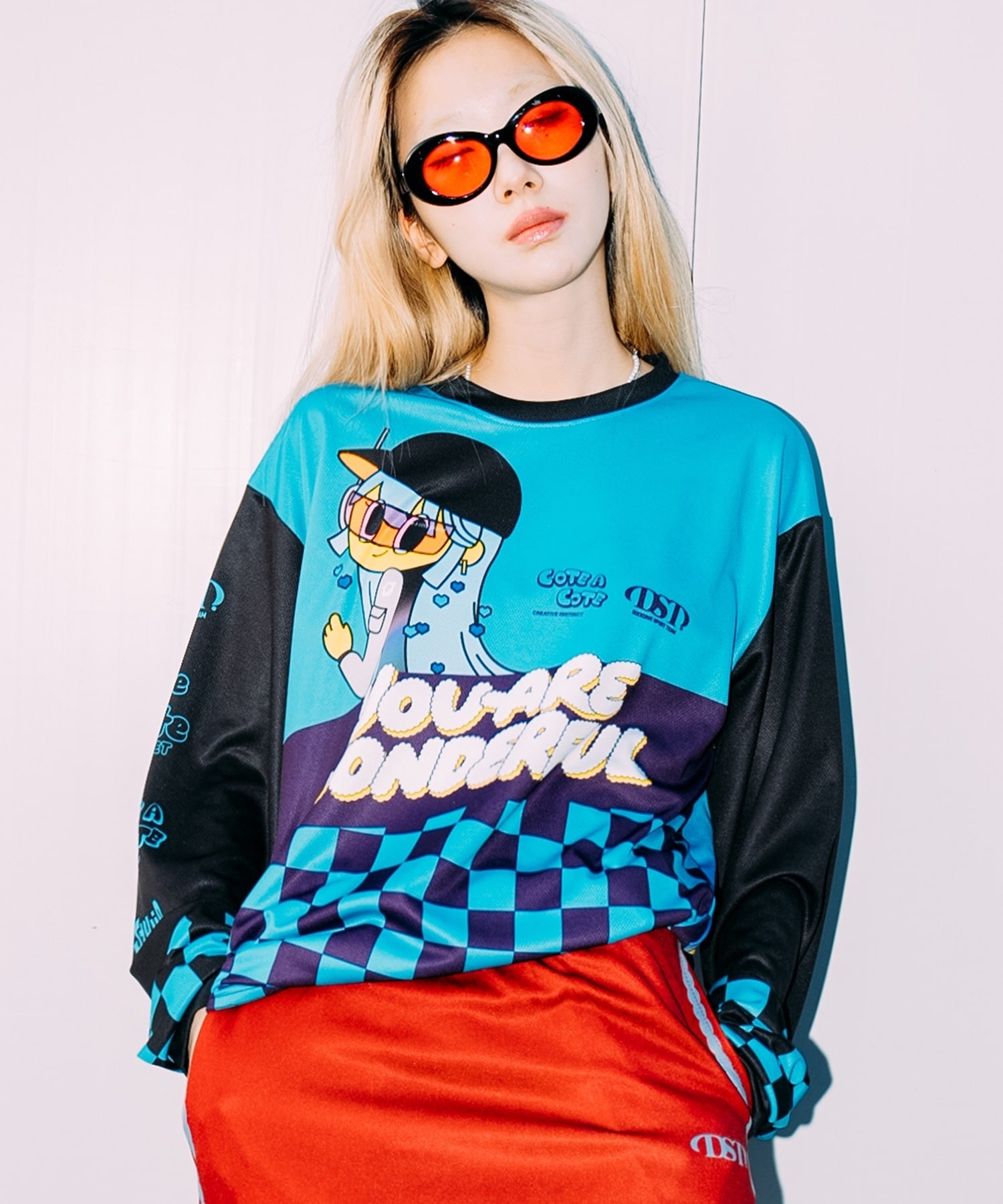 X COTE A COTE U R WONDERFUL MESH LONG SLEEVE（BLUE）