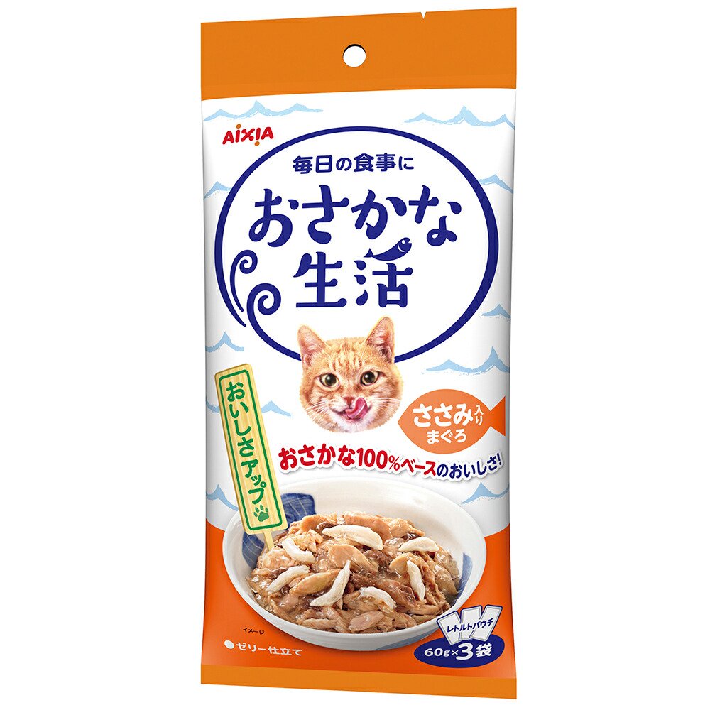 アイシア　ささみ入りまぐろ　１８０ｇ（６０ｇX３）X２４　猫　キャットフード　ウェット　ＣＲＣ35―20―05―56―00