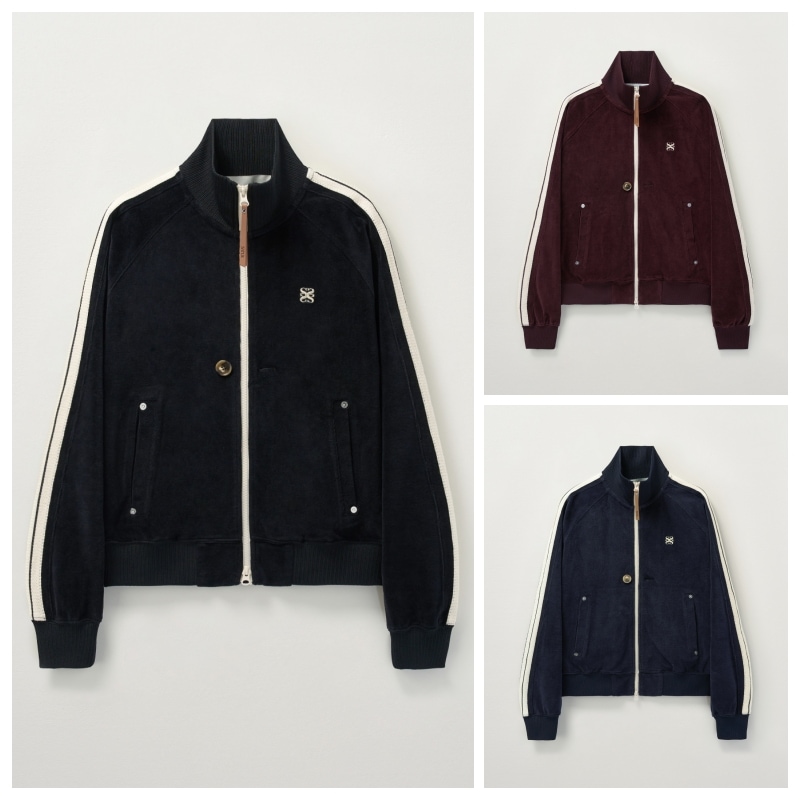 【SATUR】 (W) LAWTON VELOUR TRACK ZIP-UP JACKET : 3COLORS