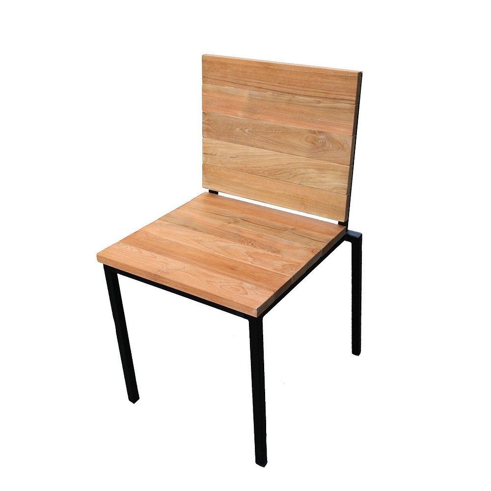 ジャービス商事　ガーデンチェア　天然木無垢材　アイアンウッドアームレスチェア　34262　木製