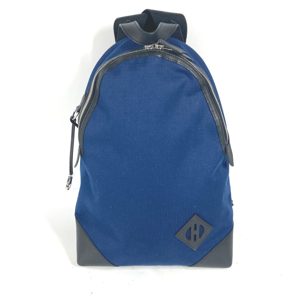 リュックサック サック アド オールバック Hロゴ カバン バックパック バイカラー レザー/キャンバス ブルー