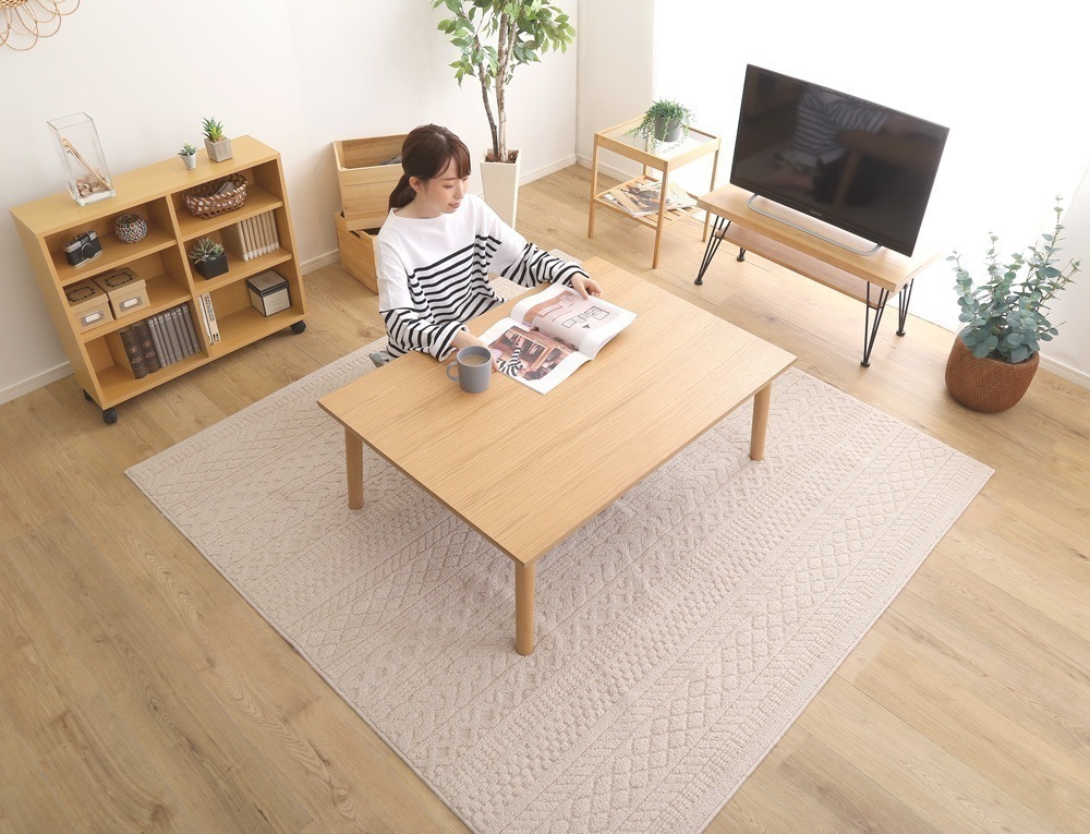 こたつテーブル おしゃれ ナチュラルモダン 木目調 炬燵 机 コタツ 300Wカーボンフラットヒーター 長方形 105cm