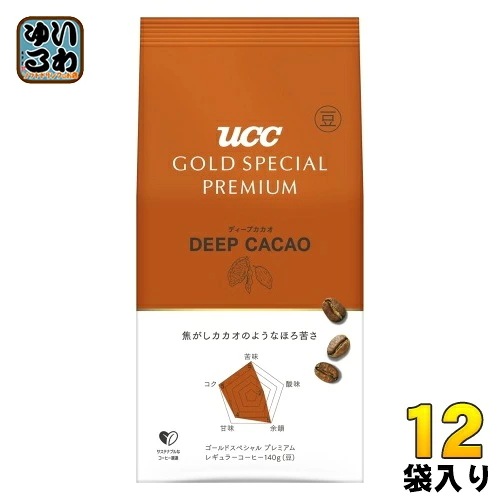 UCC ゴールドスペシャル プレミアム 炒り豆 ディープカカオ 豆 140g 12袋 (6袋入×2 まとめ買い) コーヒー豆 レギュラーコーヒー