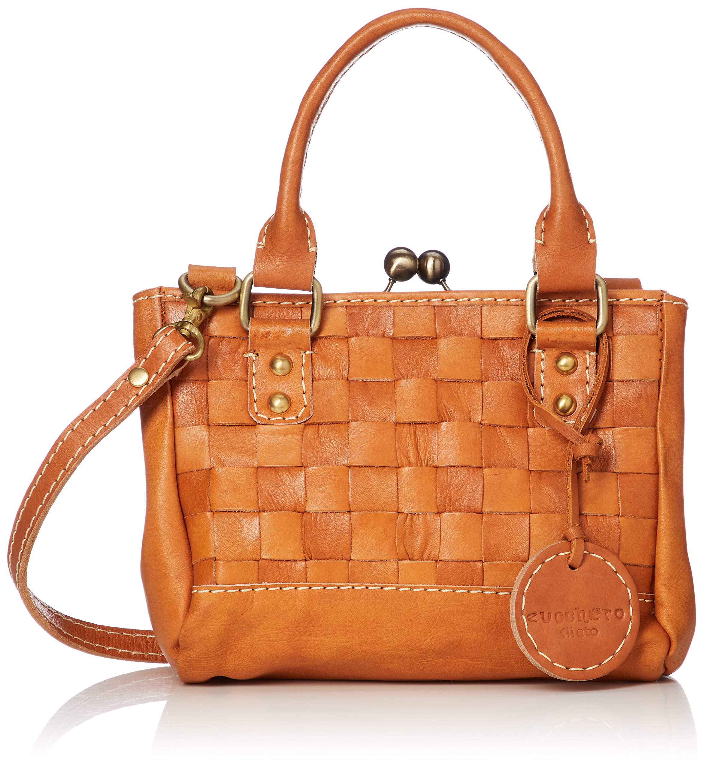 zucchero filato(ズッケロ フィラート) 48969 ガマ口メッシュハンドバッグ baqette バケット ブラウン