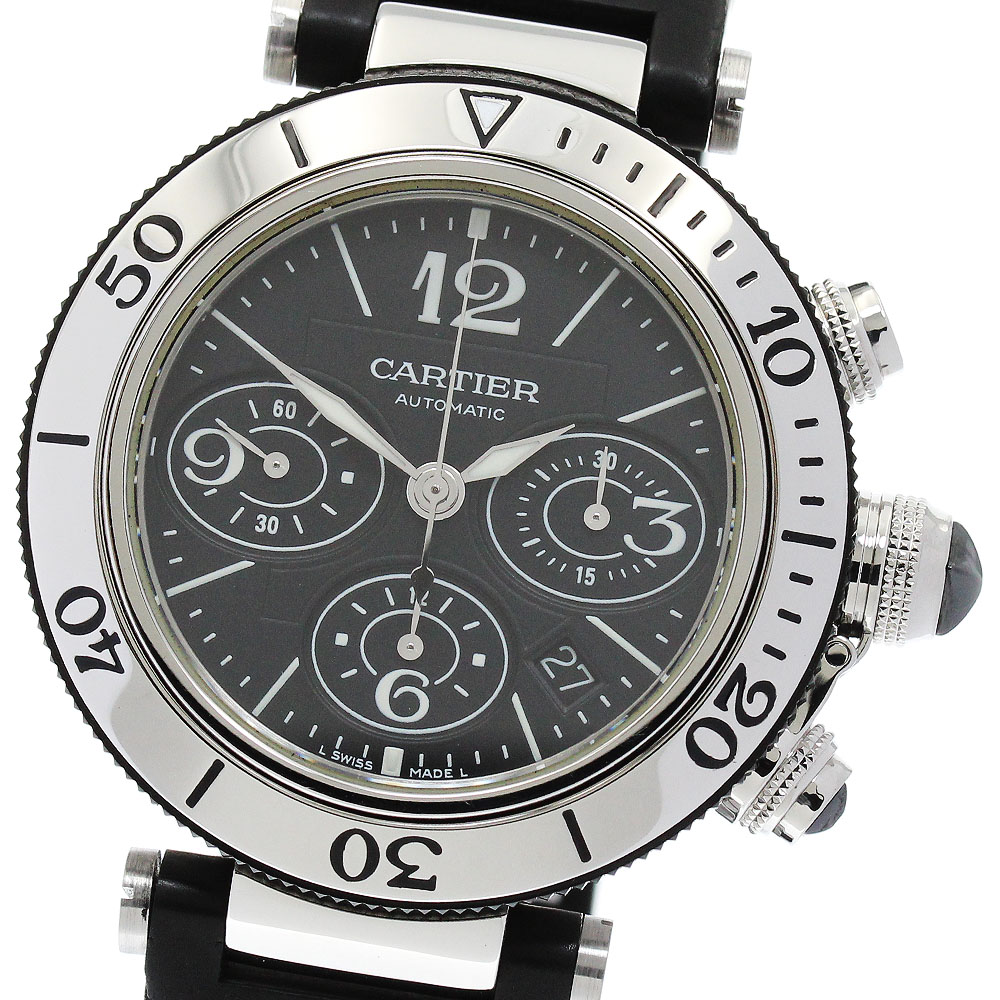 訳あり カルティエ CARTIER W31088U2 パシャ シータイマー デイト クロノグラフ 自動巻き メンズ _863622【中古】