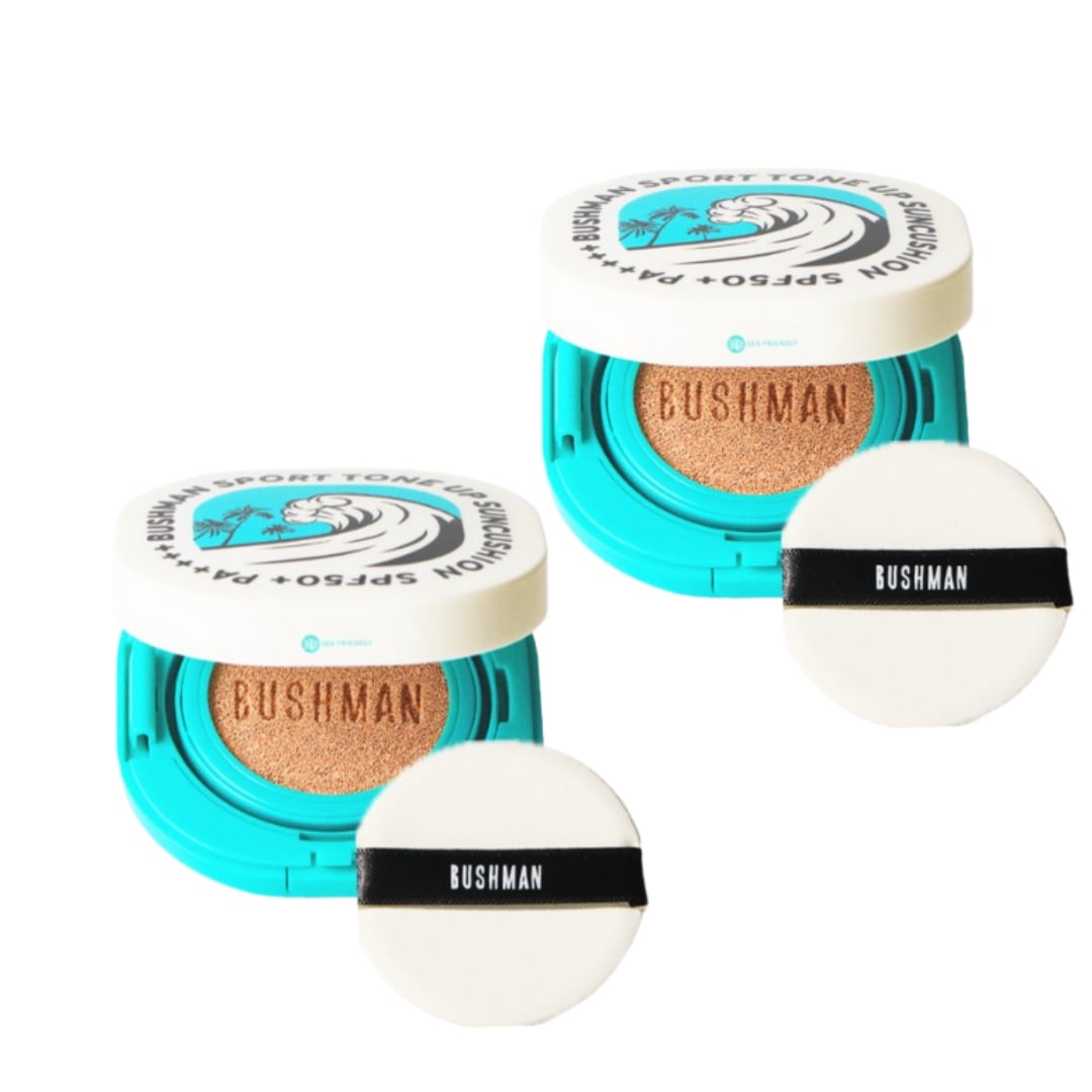 【スポーツUVケア】 スポーツ トーンアップ サンクッション SPF50+ PA++++ 15g×2個 顔用 無機紫外線遮断 ピンクベージュ 弱酸性 クッションタイプ 海洋環境配慮