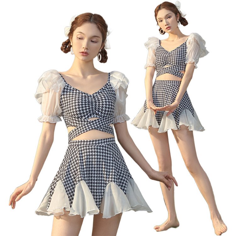 水着レディースビキニ体型カバーハーフパンツフリルショートパンツスカート風ハイウエストオトナ女子かわい