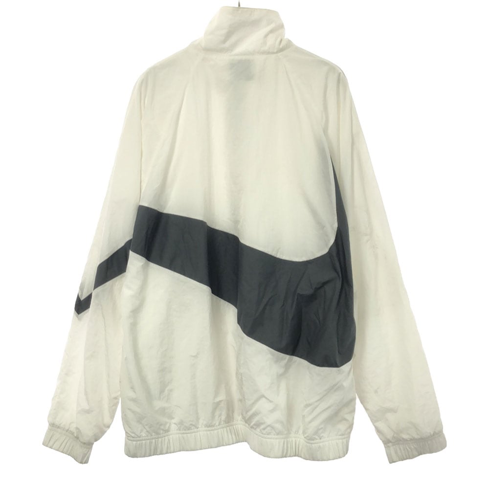 スウッシュ ナイロンジャケット L ホワイト×ブラック 裏メッシュ メンズ