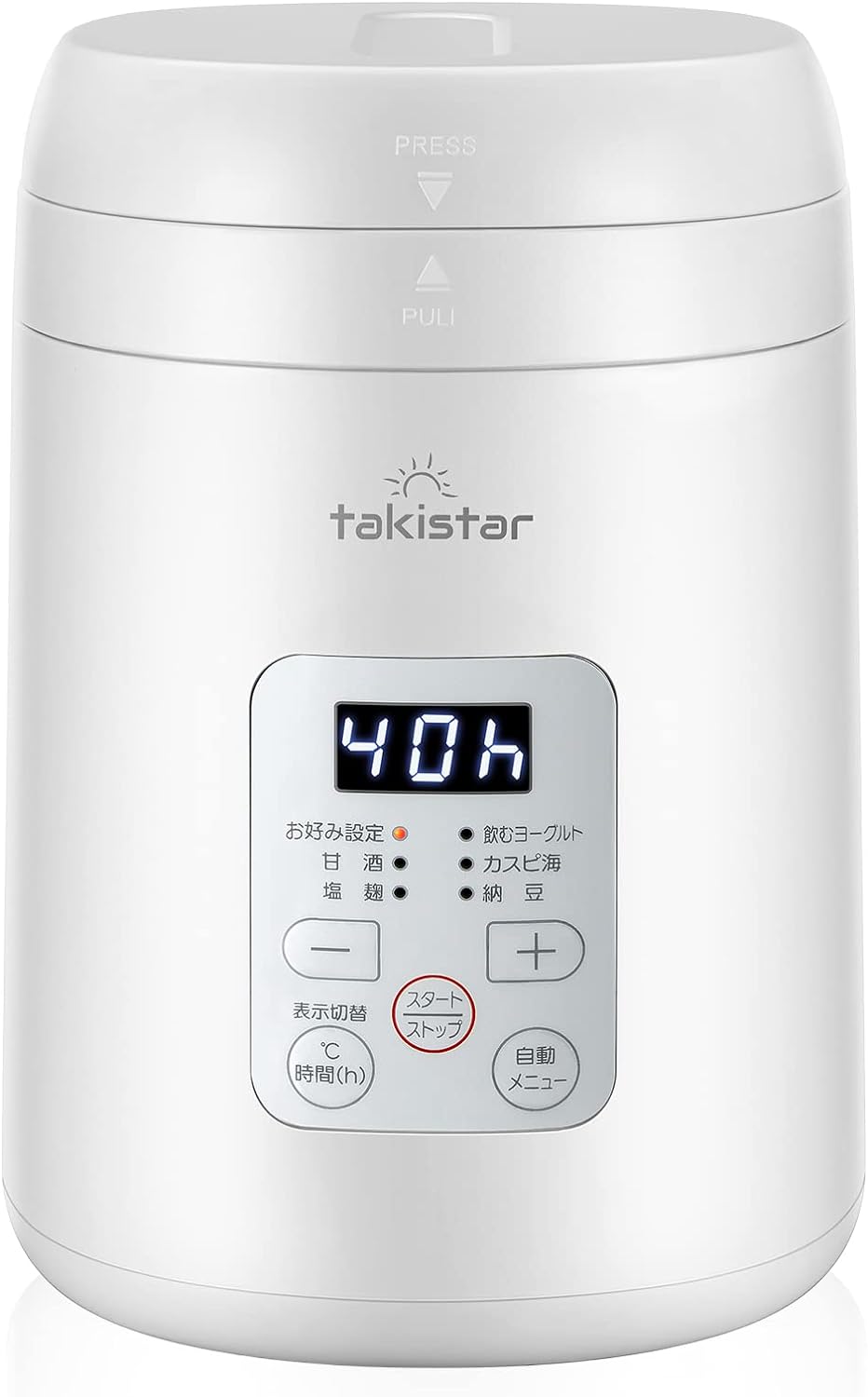 Takistar コンパクト ヨーグルトメーカー 甘酒メーカー 温度調節 タイマー設定 自動メニュー付き レシピブック付き 進化した立体加熱構造 日本品質保証とサービス ホワイト