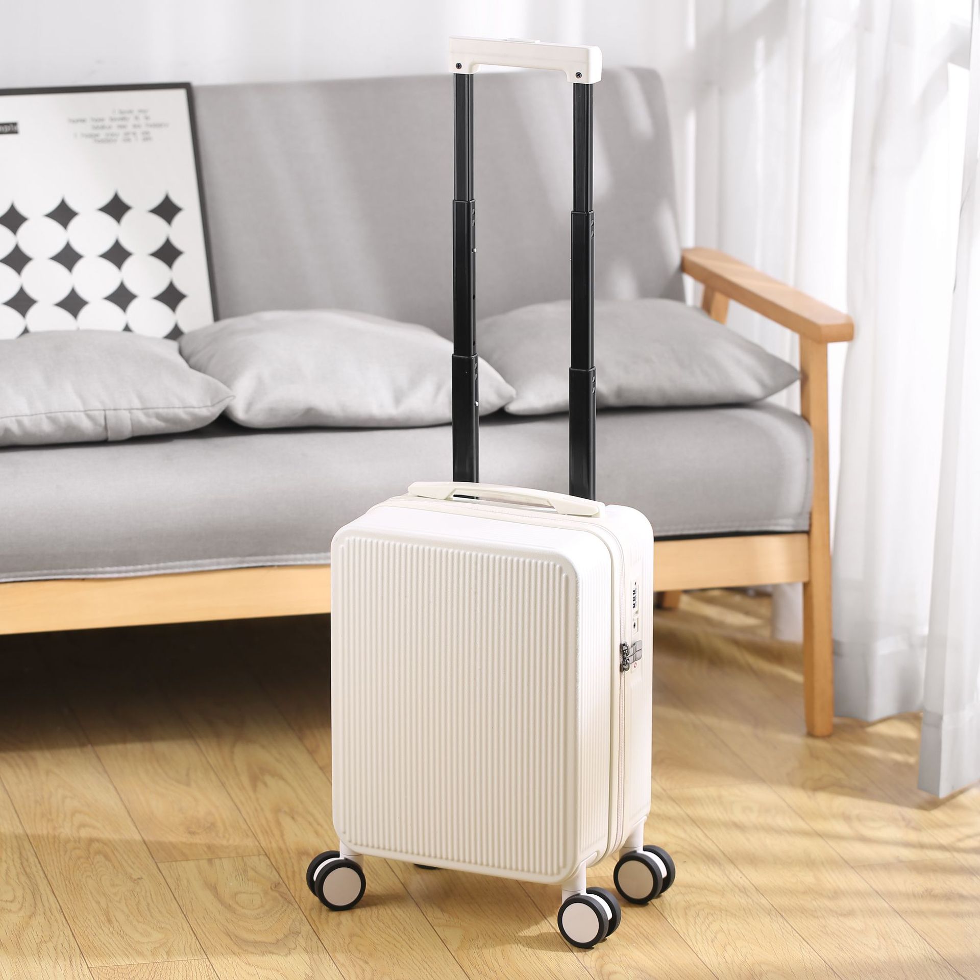 16インチ小型キャビンラゲッジ軽量無料チェックイン旅行用スーツケーススーツケース女性用ポータブルビジネストロリーケース男性用パスワード
