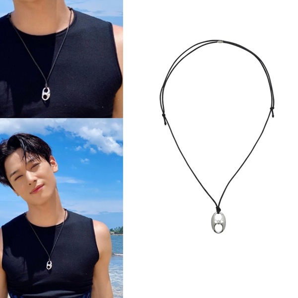 [THE BOYZジュヨン着用] LOWOOL Pignose black necklace
