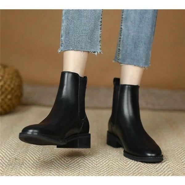 レディースブーツ ブーティー ショートブーツ ブーツ 3.5cmヒール 痛くない 歩きやすい 大きいサイズ 小さいサイズ カジュアル 防滑 防寒 美脚 合成