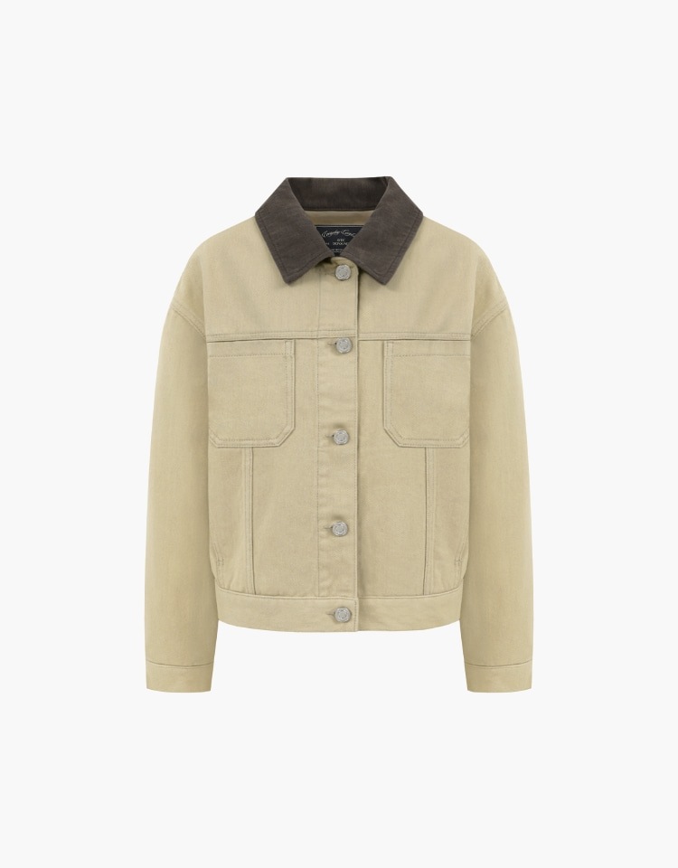 【DEPOUND】 DENIM SHORT JACKET : BEIGE