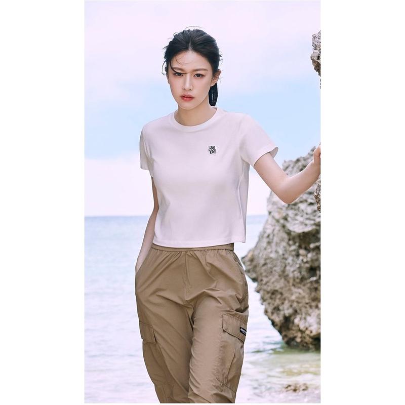 DWRS98043 [24SS] 女性 ウーマン スリム クロップ 半袖Tシャツ