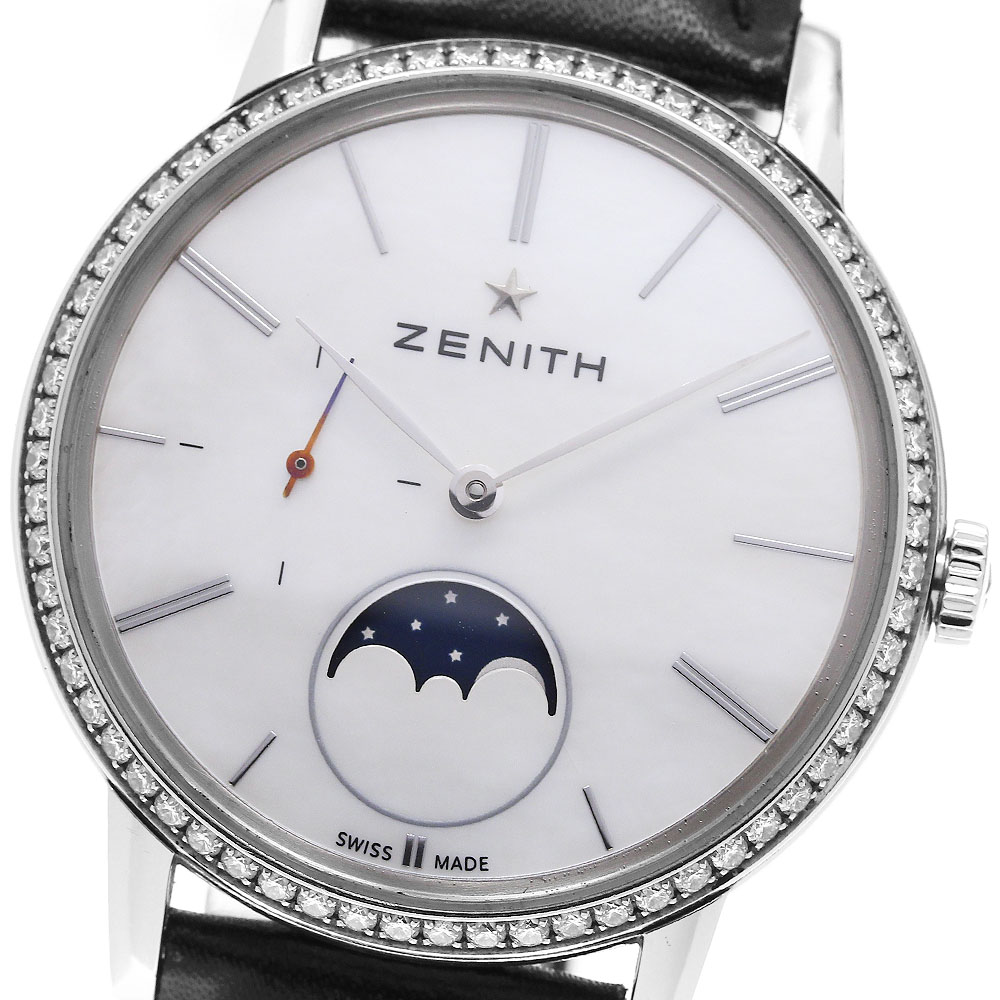 ゼニス ZENITH 16.2320.692 エリート・レディ ムーンフェイズ ダイヤベゼル 自動巻き レディース _823481【中古】
