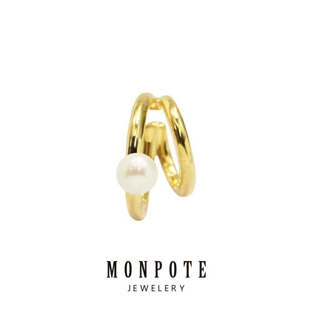 モンポット イヤーカフ パール 大ぶり 大きい レディース シンプル 片耳用 シルバー925 イエローゴールド かっこいい 上品 普段使い おしゃれ 大人 女性 プレゼント 誕生日 結婚祝い 結婚記念