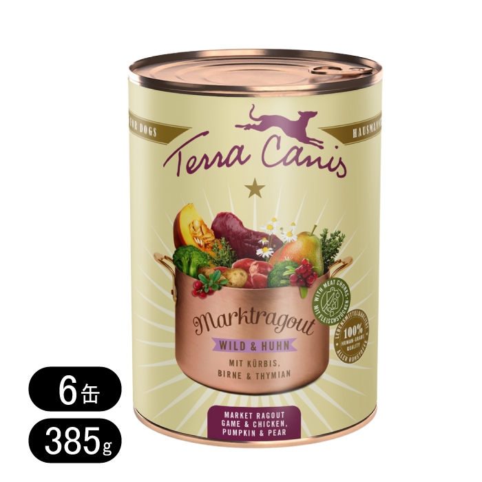 テラカニス マーケットラグー 鹿肉＆チキン 385g 6缶セット ドッグフード ウェットフード 缶詰 犬 グレインフリー