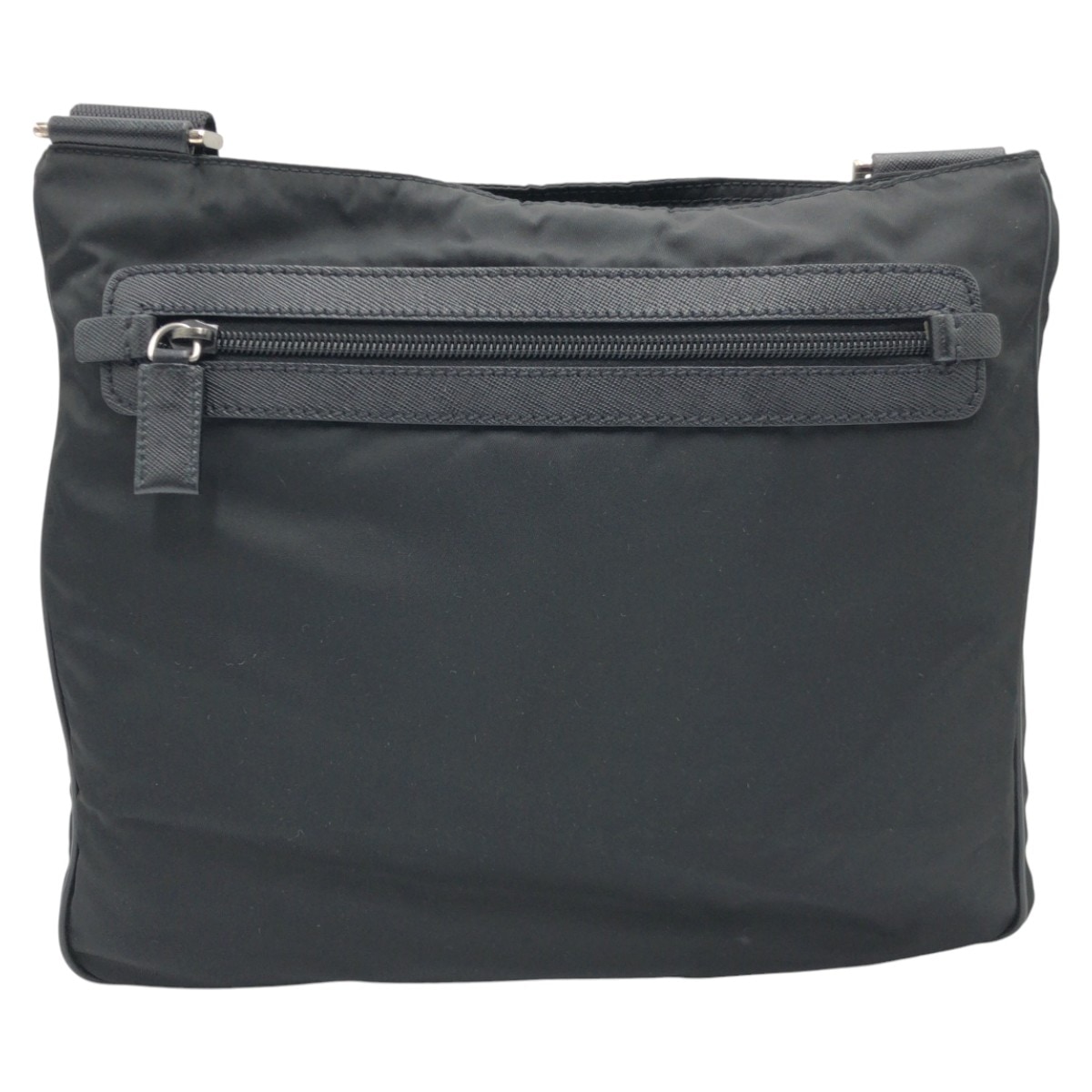 美品 テスート 三角ロゴ ブラック ナイロン ショルダーバック ポシェット メンズ 504726