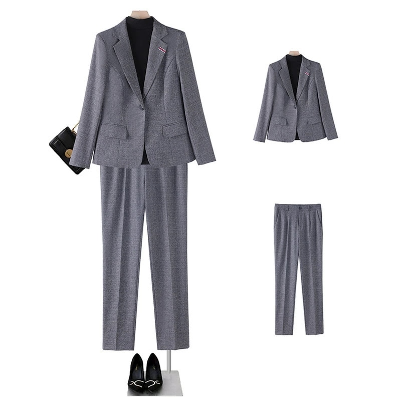 スーツセット 秋冬 レディース ファッション 高級感 オフィス スタイリッシュ 韓国風 制服 8037