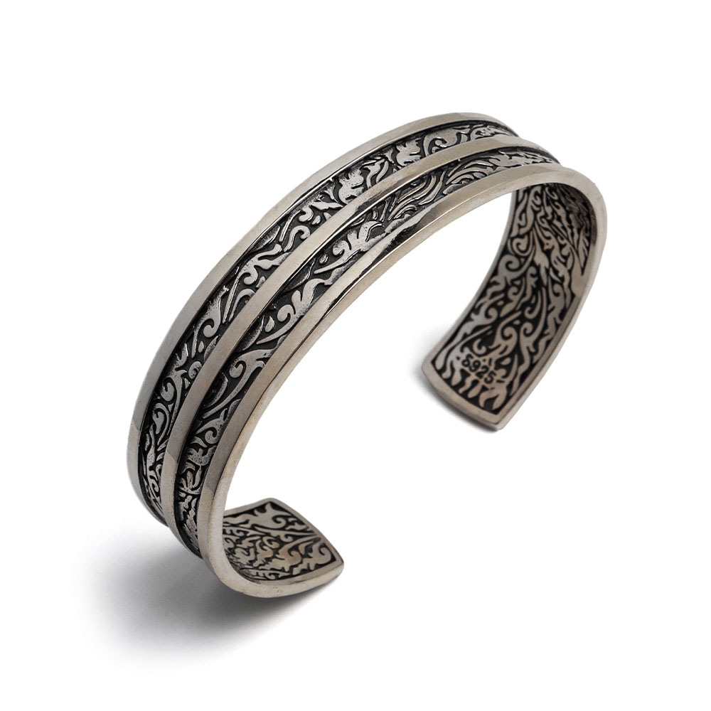 シルバー925 アラベスクバングル ライン [bs226]