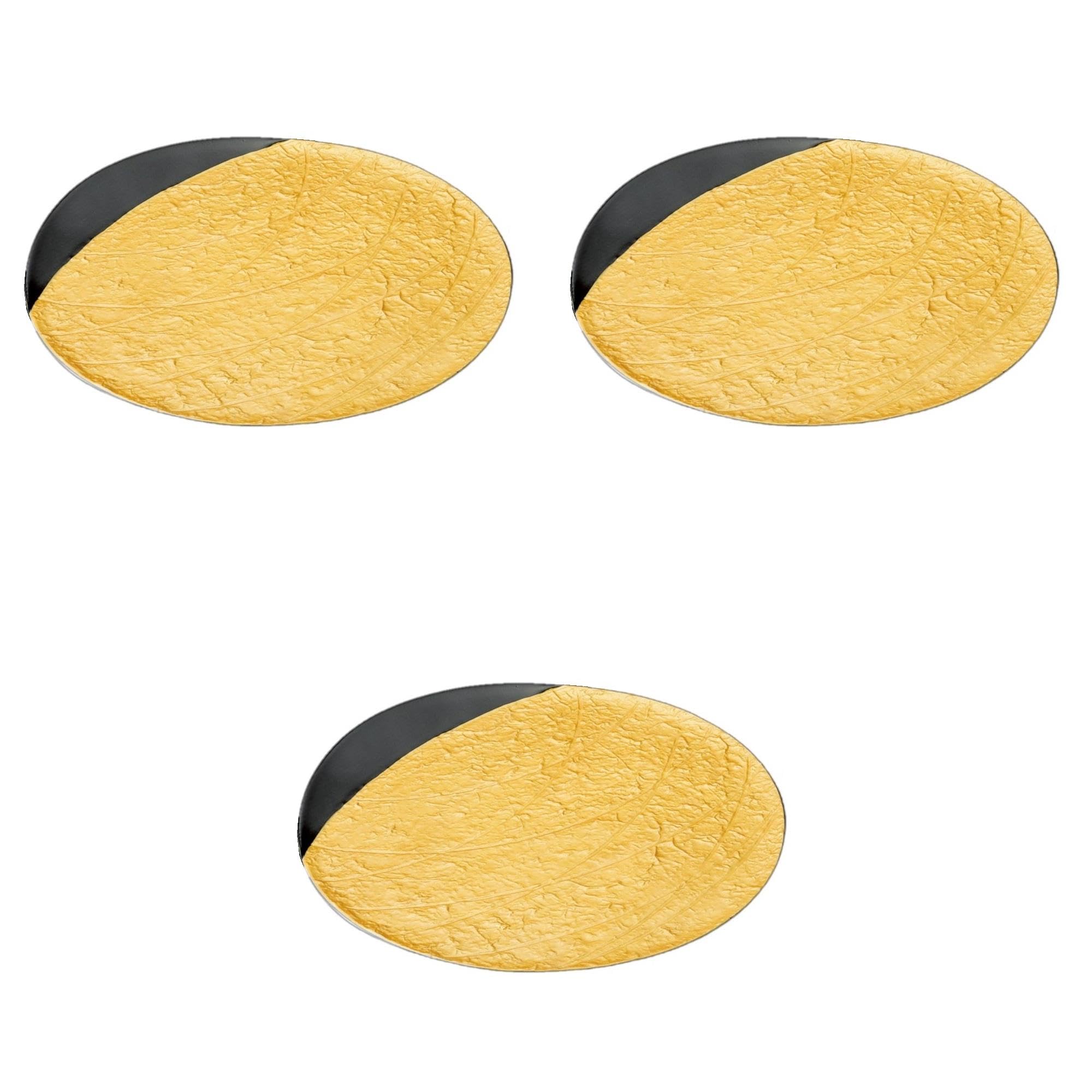 3個セット 渕上り雲母金9.0皿 [ 27×1.5cm ] 盛皿陶磁器 セトモノホンポ(Setomonohonpo)