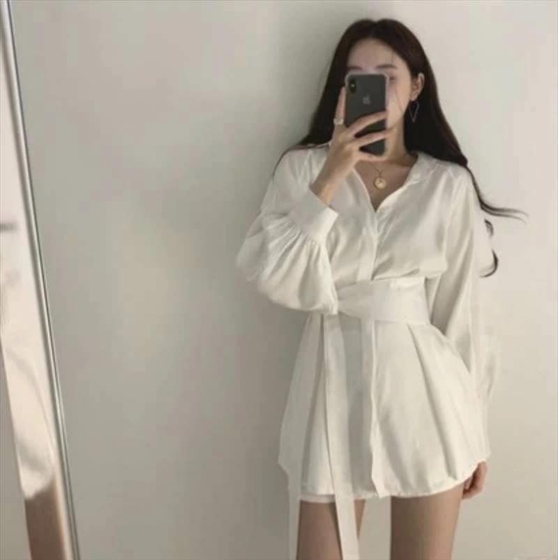 リボンベルト付き ショートパンツ ボリューム袖 ブラウス セットアップ ショート ショート丈 袖あり 長袖 ドロップショルダー Vネック フレア ウエストリボン リボンベルト付き ショートパンツ ボリューム袖 ブラウス