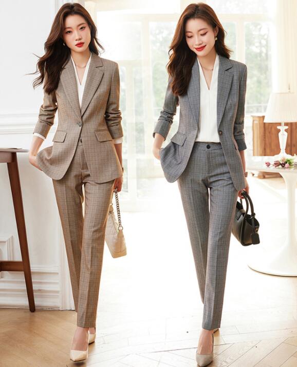 スーツ レディース ママスーツ チェック柄　ストレッチ 卒業式 卒園式 セットアップ 洗える パンツスーツ ビジネス 春夏秋冬 フォーマル 大きいサイズ 通勤 OL 入学式 入園式 セレモニー