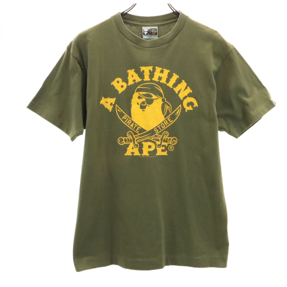 ベイプ 日本製 プリント 半袖 Tシャツ M グリーン BAPE A BATHING APE メンズ
