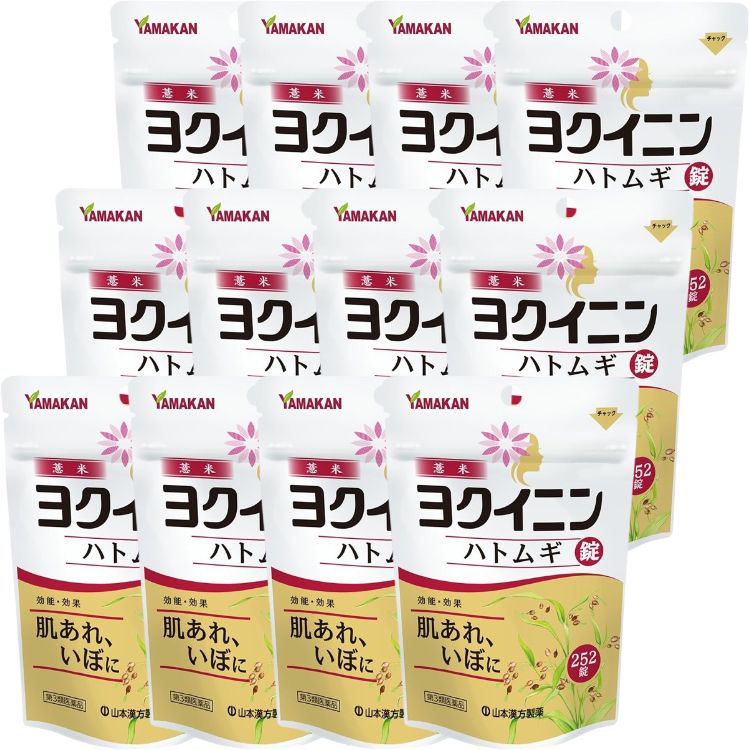 第3類医薬品 12個セット 山本漢方 ヨクイニンハトムギ錠 252錠 皮膚あれ いぼ