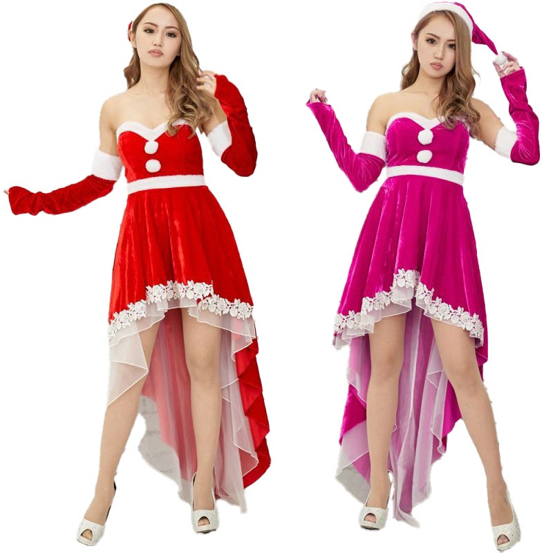 【3点セット/2カラー】サンタ3点セット コスプレ サンタクロース コスチューム キャバドレス [1092]