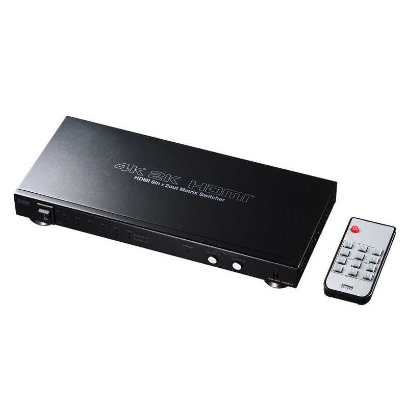 サンワサプライ　HDMI切替器(6入力2出力マトリックス切替機能付き) 　SW-UHD62N