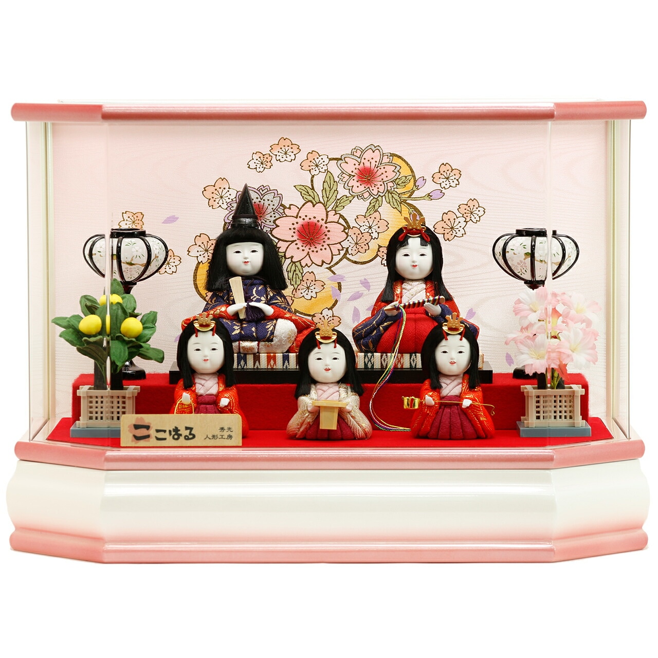 雛人形 ひな人形 お雛様 おひなさま コンパクト ミニ 初節句 かわいい ひなまつり 雛祭り 送料無料 ケース 木目込み 5人 五人 2025年 新作 秀光 限定品 買得 お得 人気 P83460