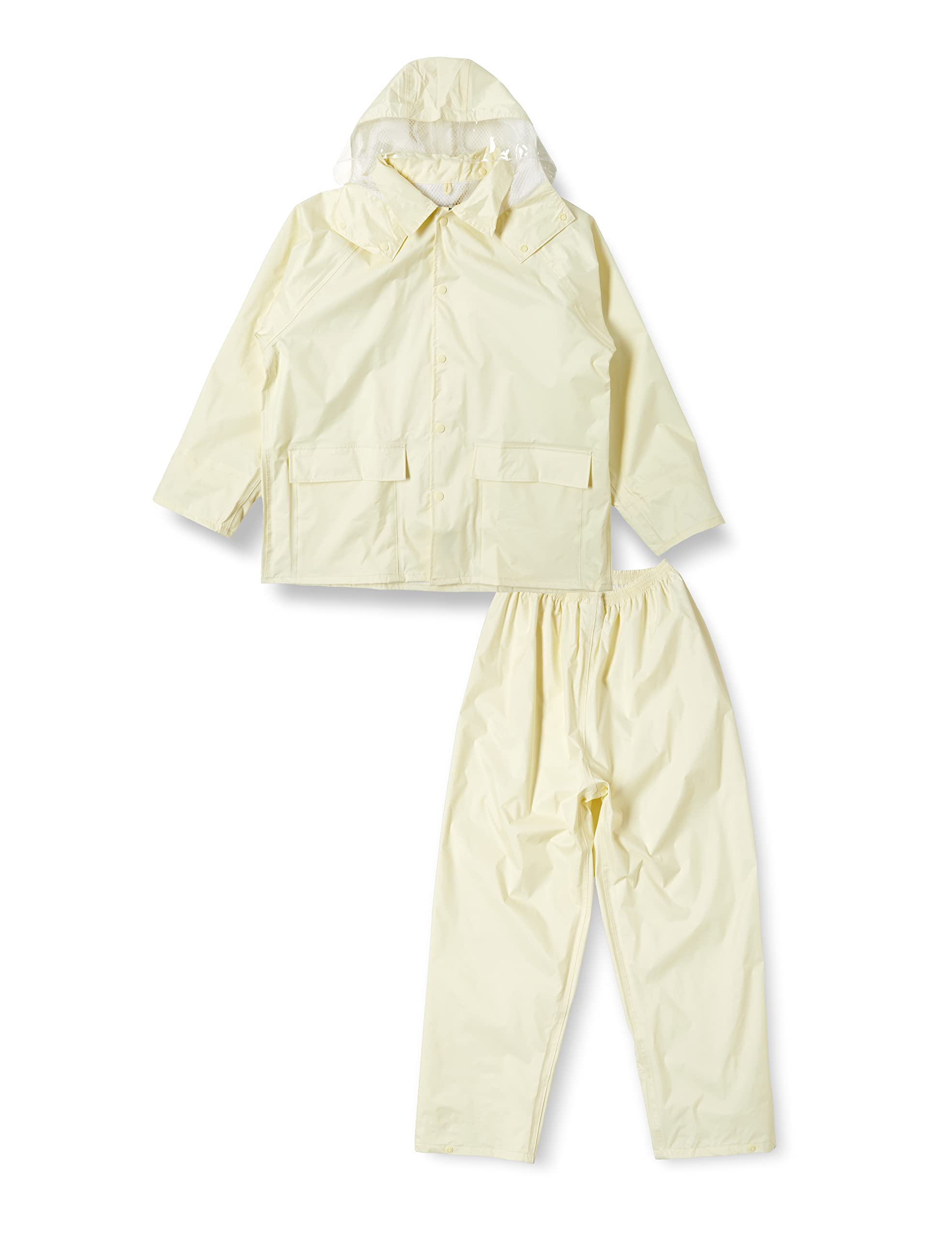 [ウィンターチェリー] 通学用レインスーツ レインタックコート(上下組メッシュ) アイボリー 5L