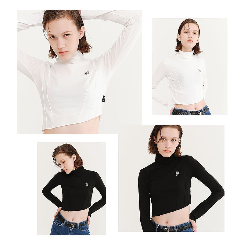 【保障できる】 HALF NECK LOGO T-SHIRT WHITE / BLACK Tシャツ・カットソー