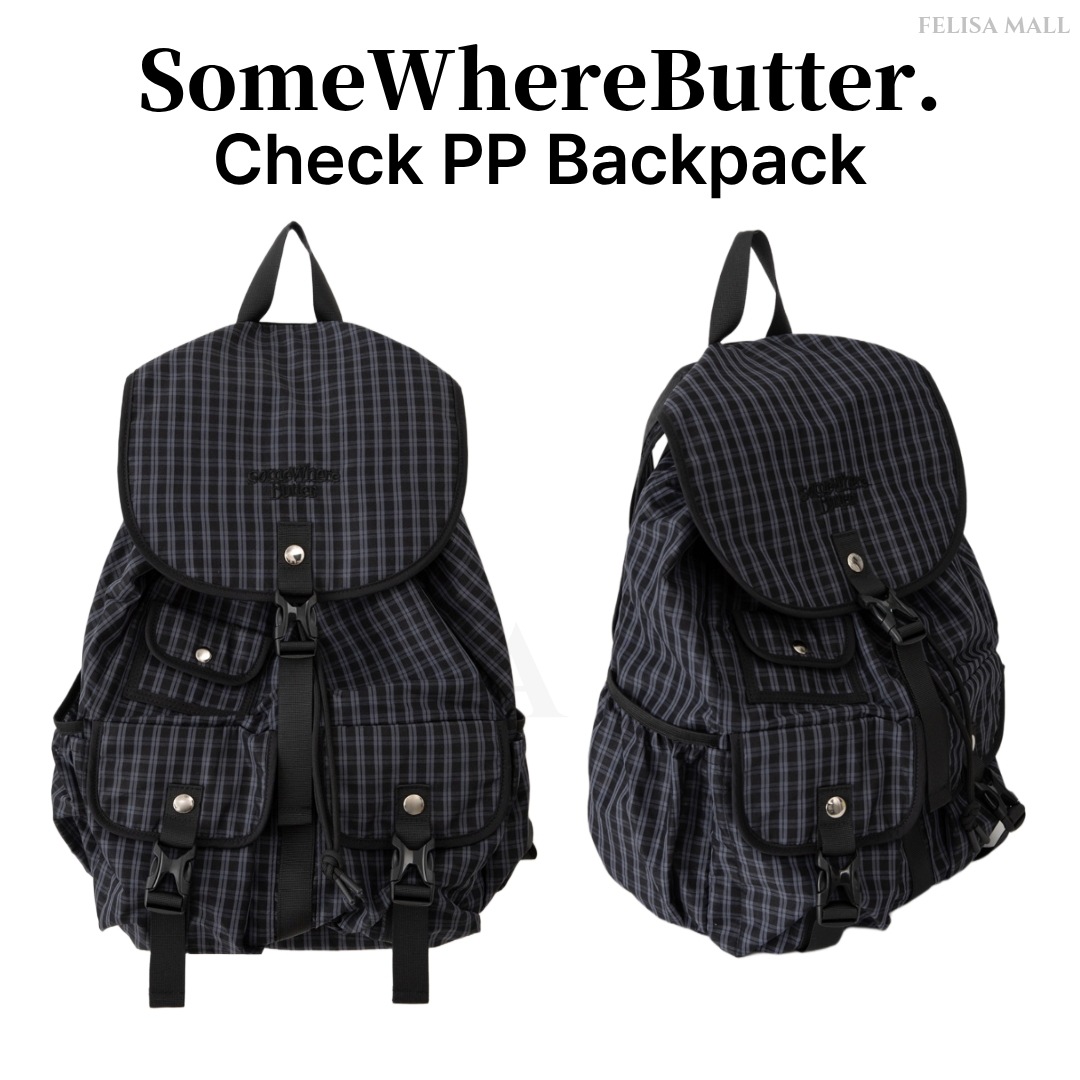 [SOMEWHEREBUTTER] Check PP Backpack バックパック 韓国人気 韓国ブランド