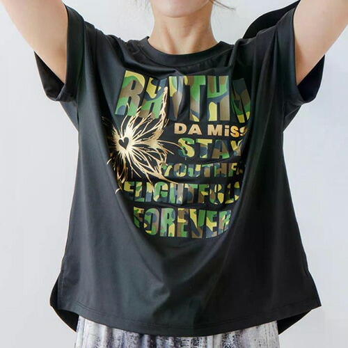 ARMYロゴＴシャツ フィットネス 半袖 ウィメンズ 1634-1621-BLK