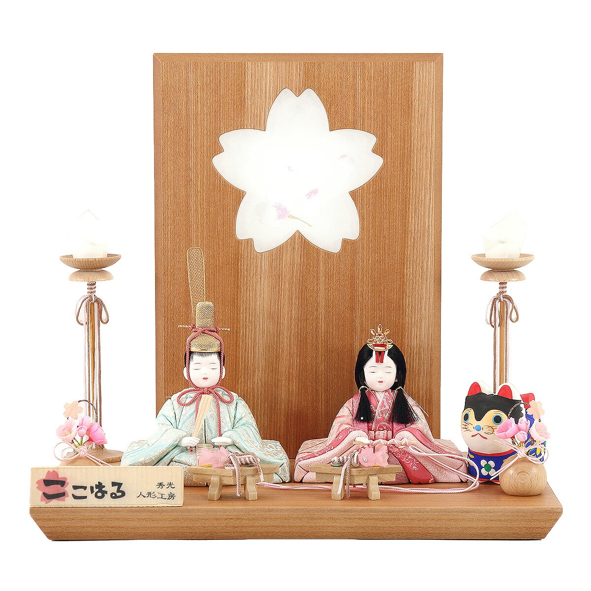 雛人形 ひな人形 お雛様 おひなさま かわいい 手作り 新作 秀光 限定品 送料無料 コンパクト ミニ 初節句 ひな祭り 木目込 二人 2人 平飾り 木村一秀作 男雛 女雛 買得 お得 人気 ランキン