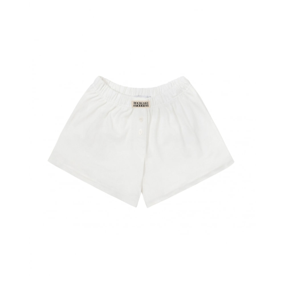 ROCKCAKE ベージュラベルボタンショーツ-アイボリー