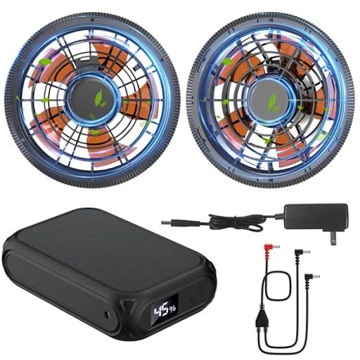 【2025新登場 史上最強 43V超高出力 30000mAh】空調作業服 ファンバッテリーセット 43V超高出力 30000mAh 大容量 日本製ブラシレスモーター 暴風 コンパクト 超軽量 LED液
