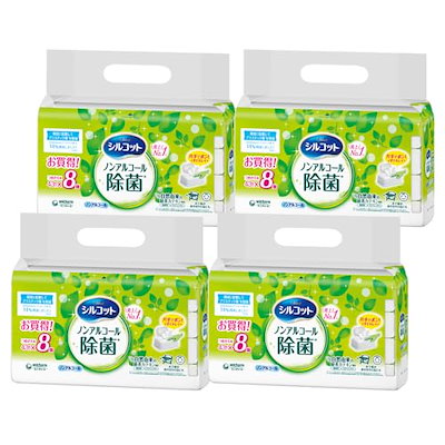 他サイト： ノンアルコール除菌 ウェットティッシュ ノンアルコールタイプ 詰替 1376枚(43枚×8個×4) ユニチャーム[ケース品]の商品画像