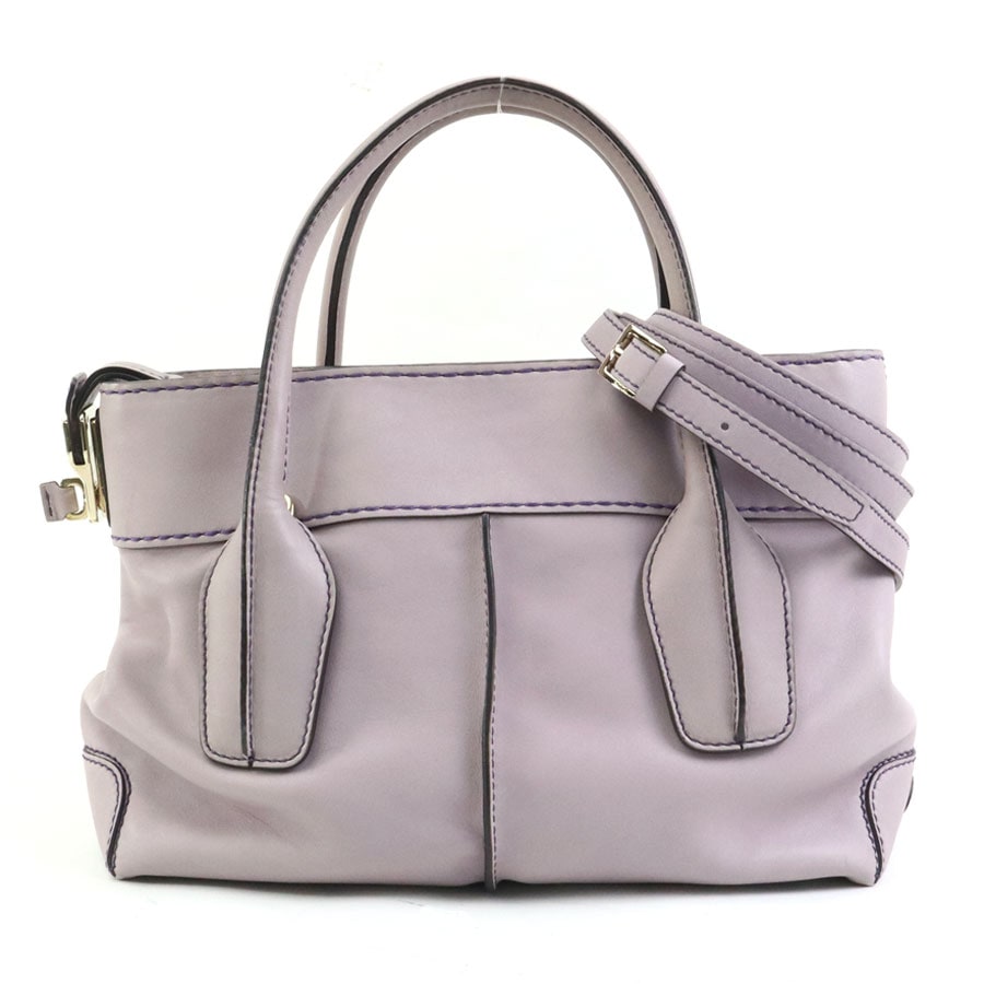 トッズ TOD’S ハンドバッグ ショルダーバッグ レザー パープル レディース 55979a