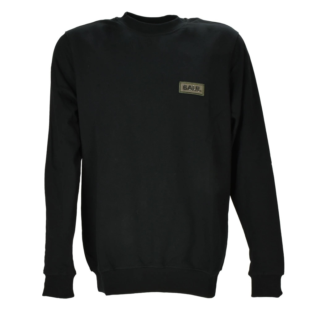 ボーラー スウェット メンズ トレーナー ロゴ メタルプレート スウェット 長袖 ブラック 黒 BALR. OLAF STRAIGHT BADGE CREWNECK【b12621021blk】