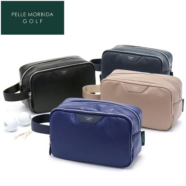 ゴルフポーチ PELLE MORBIDA ゴルフ ポーチ ラウンドポーチ カートバッグ 小物入れ 撥水 手持ち ハンドル付き ファスナー マチ 軽量 メンズ レディース PG012