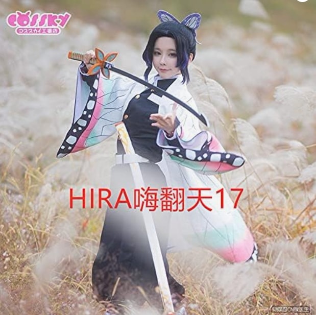 実物撮影（ウィッグ靴追加 ） 胡蝶 しのぶ コスプレ しのぶ コスプレ 衣装 コスチューム 着物 仮装 暗めの模